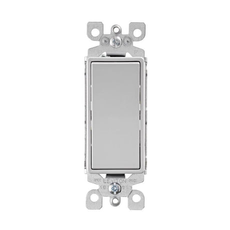 Leviton Decora 15 amps Single Pole 3-Way/Rocker Switch Light Gray 1 pk