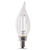 Feit White BA10 E12 (Candelabra) Filament LED Bulb Soft White 40 Watt Equivalence 4 pk