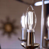 Feit White B10 E12 (Candelabra) Filament LED Bulb Daylight 60 Watt Equivalence 2 pk