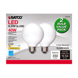 Satco G25 E26 (Medium) LED Bulb Warm White 40 Watt Equivalence 2 pk