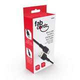 Fabcordz Micro to USB Charge and Sync Cable 10 ft. Black