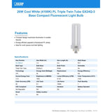 Feit CFL 26 W PL 2.1 in. D X 5.2 in. L Fluorescent Bulb Cool White Tubular 4100 K 1 pk