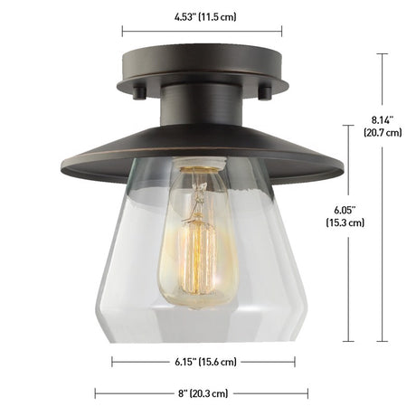 Globe Electric Nate 8.14 in. H X 8 in. W X 8 in. L Oil Rubbed Bronze Ceiling Light