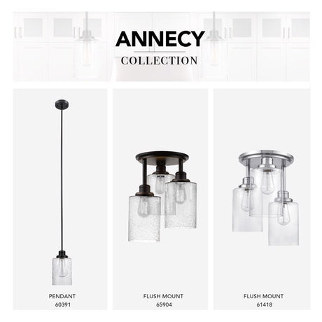 Globe Electric Annecy 15.4 in. H X 12.6 in. W X 12.6 in. L Oil Rubbed Bronze Ceiling Light