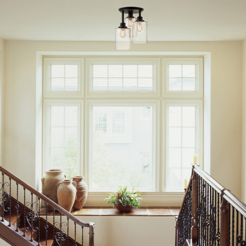 Globe Electric Annecy 15.4 in. H X 12.6 in. W X 12.6 in. L Oil Rubbed Bronze Ceiling Light