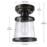 Globe Electric Charlie 9.6 in. H X 6.7 in. W X 6.7 in. L Oil Rubbed Bronze Ceiling Light