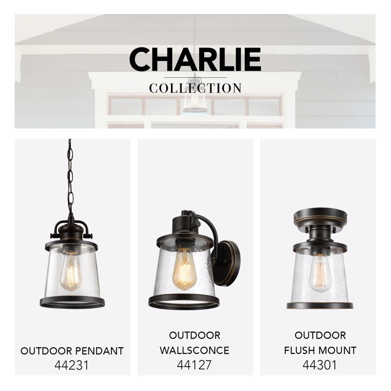 Globe Electric Charlie 9.6 in. H X 6.7 in. W X 6.7 in. L Oil Rubbed Bronze Ceiling Light