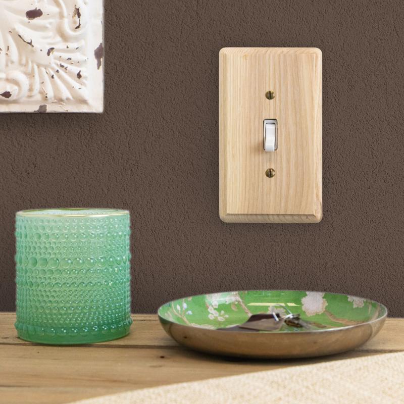 Amerelle Contemporary Unfinished Beige 1 gang Ash Wood Blank Wall Plate 1 pk