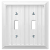 Amerelle Cottage White 2 gang Wood Toggle Wall Plate 1 pk