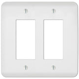 Amerelle Capri Paintable Textured White 2 gang Stamped Steel Decorator Wall Plate 1 pk
