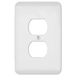 Amerelle Capri Paintable Textured White 1 gang Stamped Steel Duplex Wall Plate 1 pk, Pack of 4
