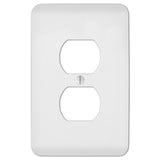 Amerelle Capri Paintable Textured White 1 gang Stamped Steel Duplex Wall Plate 1 pk, Pack of 4