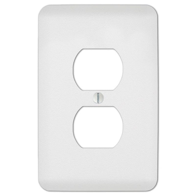 Amerelle Capri Paintable Textured White 1 gang Stamped Steel Duplex Wall Plate 1 pk, Pack of 4