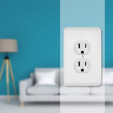 Amerelle Capri Paintable Textured White 1 gang Stamped Steel Duplex Wall Plate 1 pk, Pack of 4