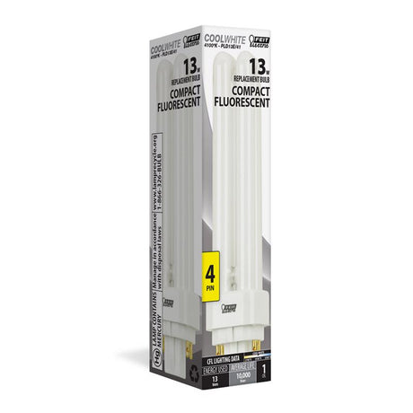 Feit 13 W PL 1.4 in. D X 5.2 in. L Fluorescent Bulb Cool White Compact 4100 K 1 pk