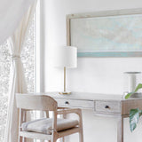 Globe Electric 19 in. Matte Brass White Table Lamp