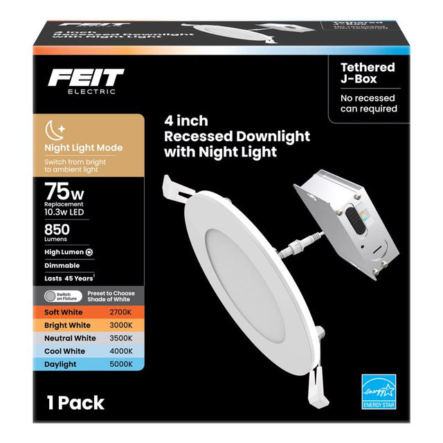 Feit LED Retrofits White 5 in. W Aluminum LED Canless Recessed Downlight 14 W