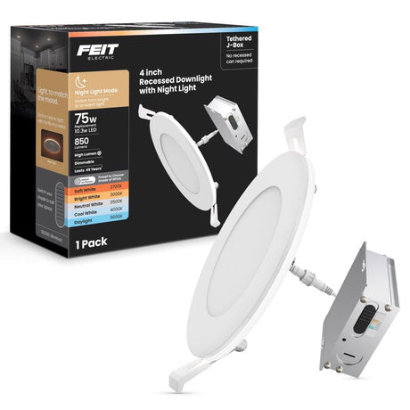 Feit LED Retrofits White 5 in. W Aluminum LED Canless Recessed Downlight 14 W