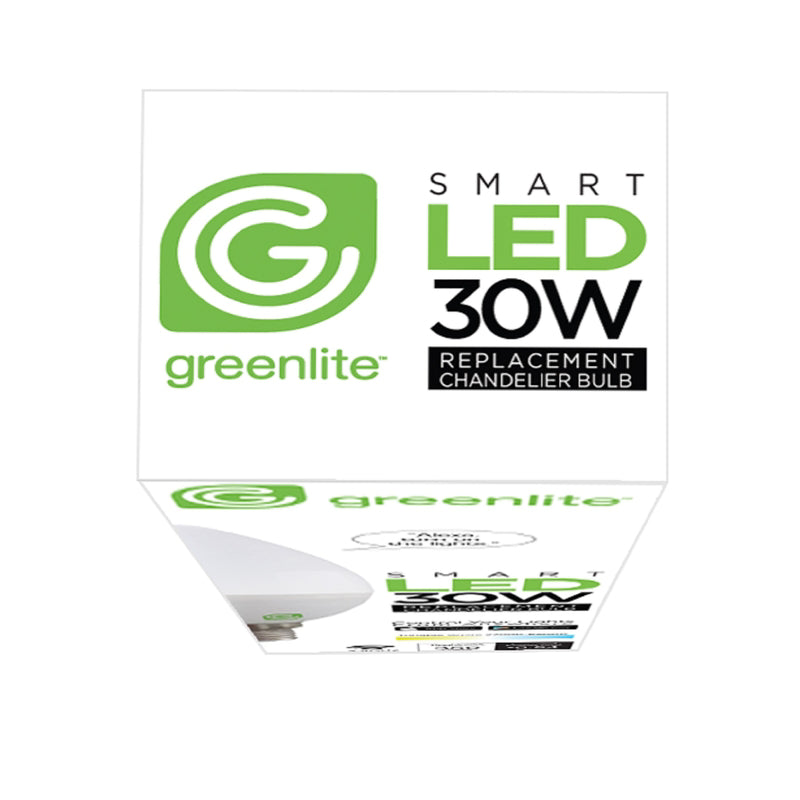 Greenlite B10 E12 (Candelabra) Smart-Enabled LED Bulb Tunable White/Color Changing 30 Watt Equivalen