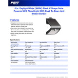 Feit LED Motion-Sensing Solar Powered LED Black Security Light