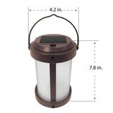 Feit OneSync 4 in. Solar Power Metal Round Bronze Hanging Lantern