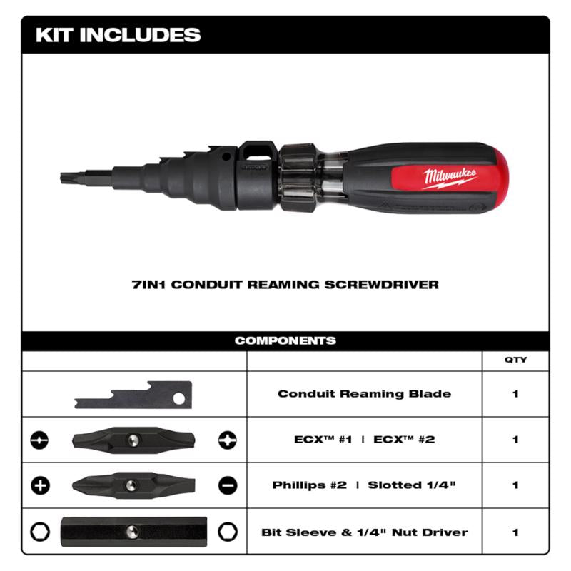 Milwaukee 8.7 in. L Conduit Reamer Steel