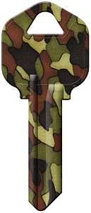 Hy-Ko 16010KW1-06 Key Blank, Camouflage, Solid Brass, Nickel, For: Kwikset KW1, Titan KW10 Keyways, Pack of 10