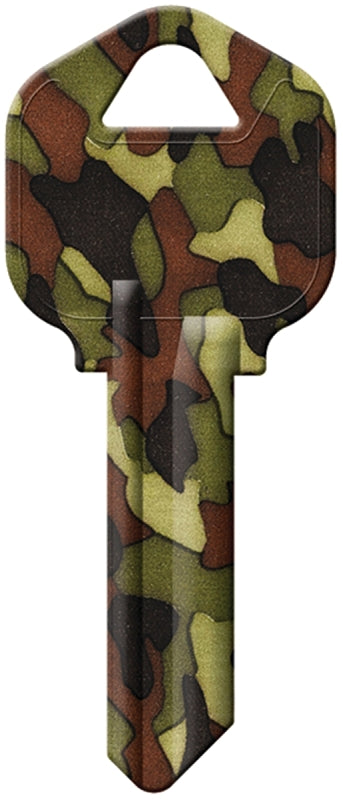 Hy-Ko 16010KW1-06 Key Blank, Camouflage, Solid Brass, Nickel, For: Kwikset KW1, Titan KW10 Keyways, Pack of 10