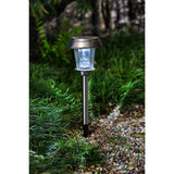Living Accents Brushed Nickel Solar Powered 0.2 W LED Pathway Light 1 pk, Pack of 12
