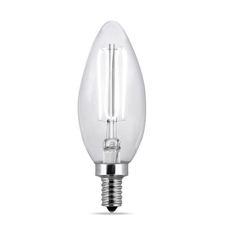 Feit B10 E12 (Candelabra) Filament LED Bulb Daylight 40 Watt Equivalence 2 pk