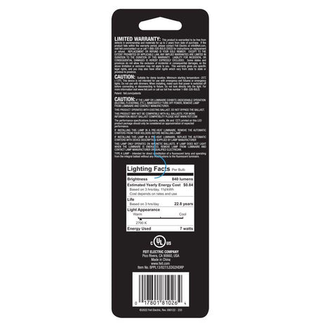 Feit Linear PL GX23 LED Tube Light Soft White 13 Watt Equivalence 1 pk