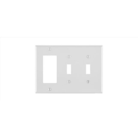 Leviton White 3 gang Nylon Decorator/Toggle Wall Plate 1 pk