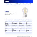 Feit A15 E26 (Medium) Filament LED Bulb Soft White 40 Watt Equivalence 1 pk, Pack of 6