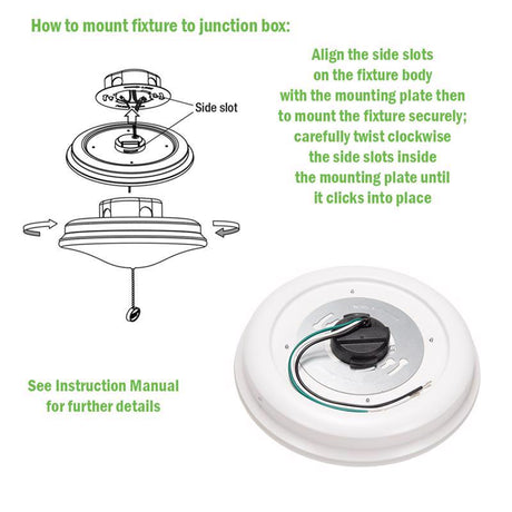 ETI 3.68 in. H X 10 in. W X 10 in. L White Ceiling Light