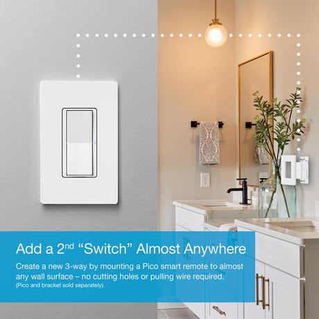Lutron Caseta 5 amps Single Pole Smart Smart-Enabled Rocker Switch White 1 pk