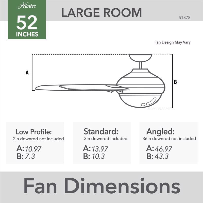 Hunter Georgetown 52 in. Matte Silver Integrated LED Indoor Ceiling Fan