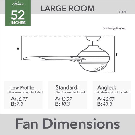 Hunter Georgetown 52 in. Matte Silver Integrated LED Indoor Ceiling Fan