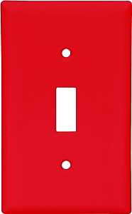 Eaton Wiring Devices 5134RD-BOX Wallplate, 4-1/2 in L, 2-3/4 in W, 1 -Gang, Nylon, Red, High-Gloss, Pack of 15