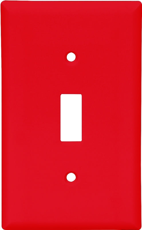 Eaton Wiring Devices 5134RD-BOX Wallplate, 4-1/2 in L, 2-3/4 in W, 1 -Gang, Nylon, Red, High-Gloss, Pack of 15
