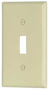 Eaton Wiring Devices 5134LA Wallplate, 4-1/2 in L, 2-3/4 in W, 1 -Gang, Nylon, Light Almond, High-Gloss