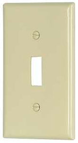 Eaton Wiring Devices 5134LA Wallplate, 4-1/2 in L, 2-3/4 in W, 1 -Gang, Nylon, Light Almond, High-Gloss