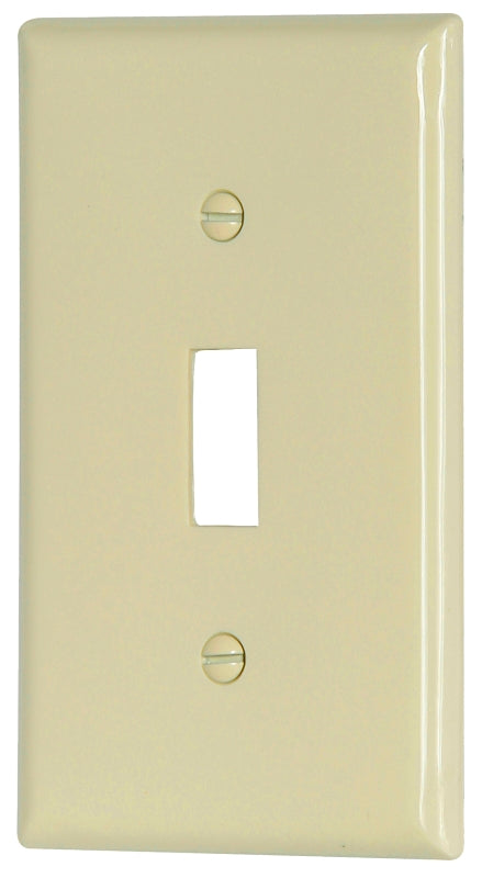 Eaton Wiring Devices 5134LA Wallplate, 4-1/2 in L, 2-3/4 in W, 1 -Gang, Nylon, Light Almond, High-Gloss