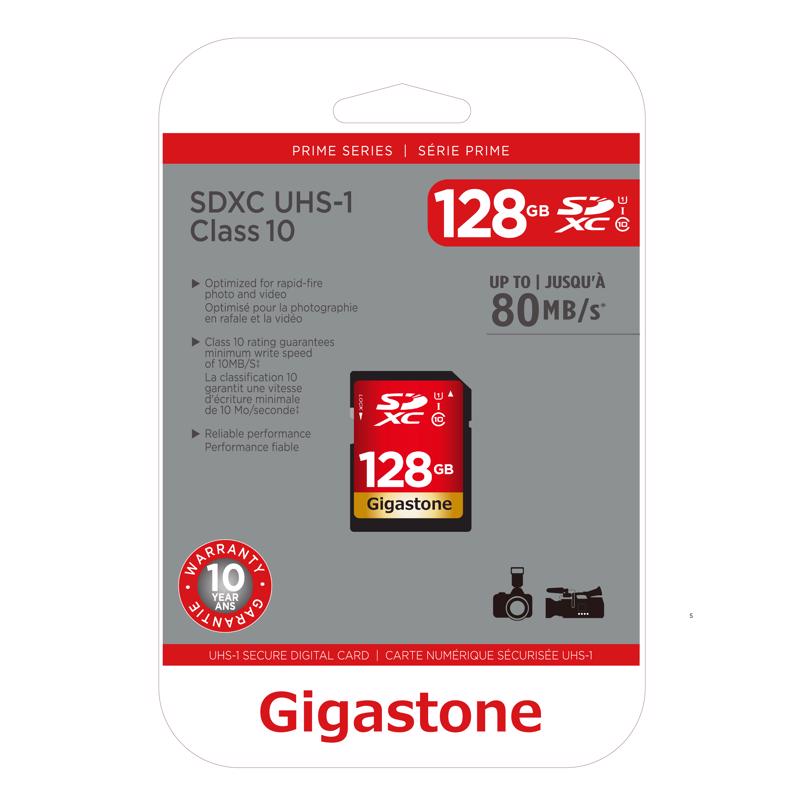 Gigastone Prime 128 GB SDXC Flash Memory Card 1 pk