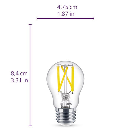 Philips A15 E26 (Medium) LED Bulb Soft White 60 Watt Equivalence 2 pk