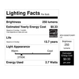 Feit White A15 E26 (Medium) Filament LED Bulb Soft White 25 Watt Equivalence 2 pk