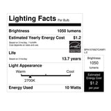 Feit White A15 E26 (Medium) Filament LED Bulb Soft White 75 Watt Equivalence 2 pk