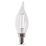 Feit White BA10 E12 (Candelabra) Filament LED Bulb Soft White 40 Watt Equivalence 2 pk