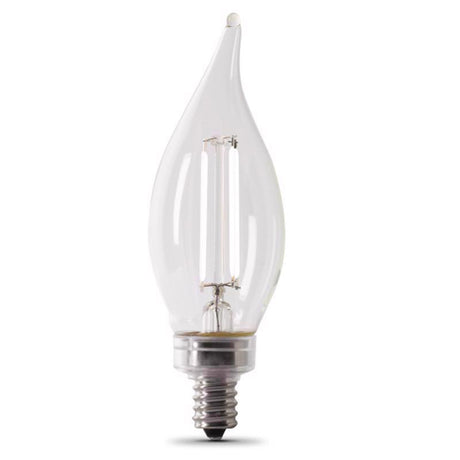 Feit White BA10 E12 (Candelabra) Filament LED Bulb Soft White 40 Watt Equivalence 2 pk