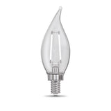 Feit White BA10 E12 (Candelabra) Filament LED Bulb Soft White 60 Watt Equivalence 2 pk
