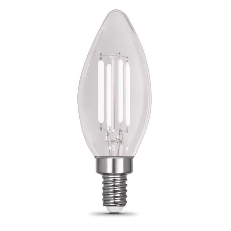 Feit White B10 E12 (Candelabra) Filament LED Bulb Soft White 100 Watt Equivalence 2 pk